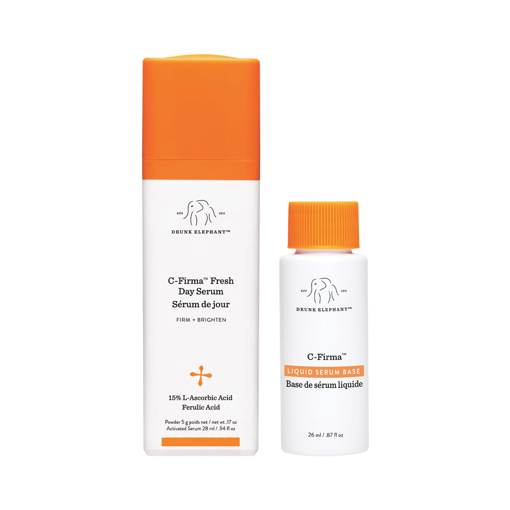 Drunk Elephant front packaging showing bottle and box for clarity benefit