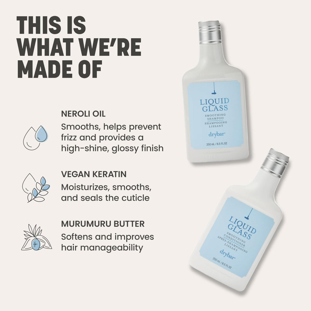 Drybar liquid texture lather in hand showing gentle cleansing benefit