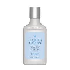 Drybar travel bottle front view showing branding and compact size benefit
