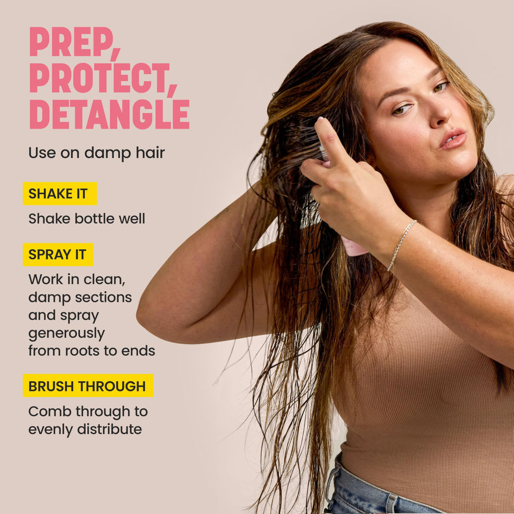 Drybar before and after detangling comparison showing reduced knots