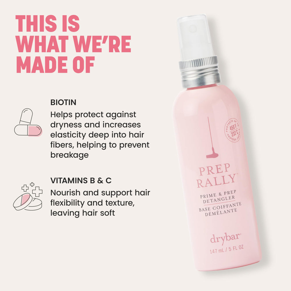Drybar texture detail on damp hair showing smoother, detangled strands