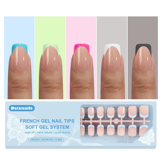 Dsixnails front packaging showing 150pcs set and benefits