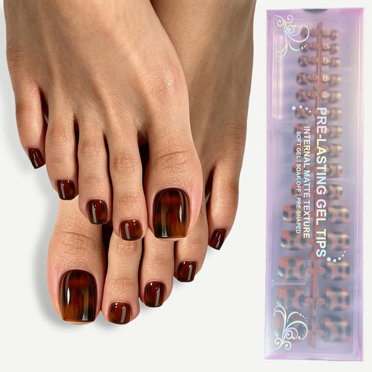 Dsixnails front packaging showing 150pcs tortoiseshell tips and benefits