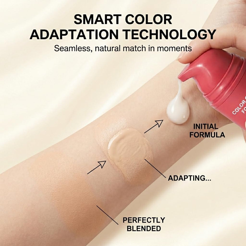 DTMIEAXN pump dispensing swatch on hand demonstrating blendable coverage benefit