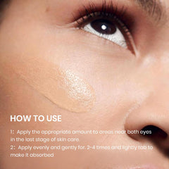 DTTLYKSYBHJ applying cream under eye demonstrating gentle tap technique and smoothing effect
