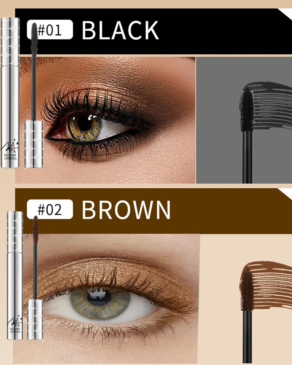 DuaTana slim brush close-up designed for precise lash coating