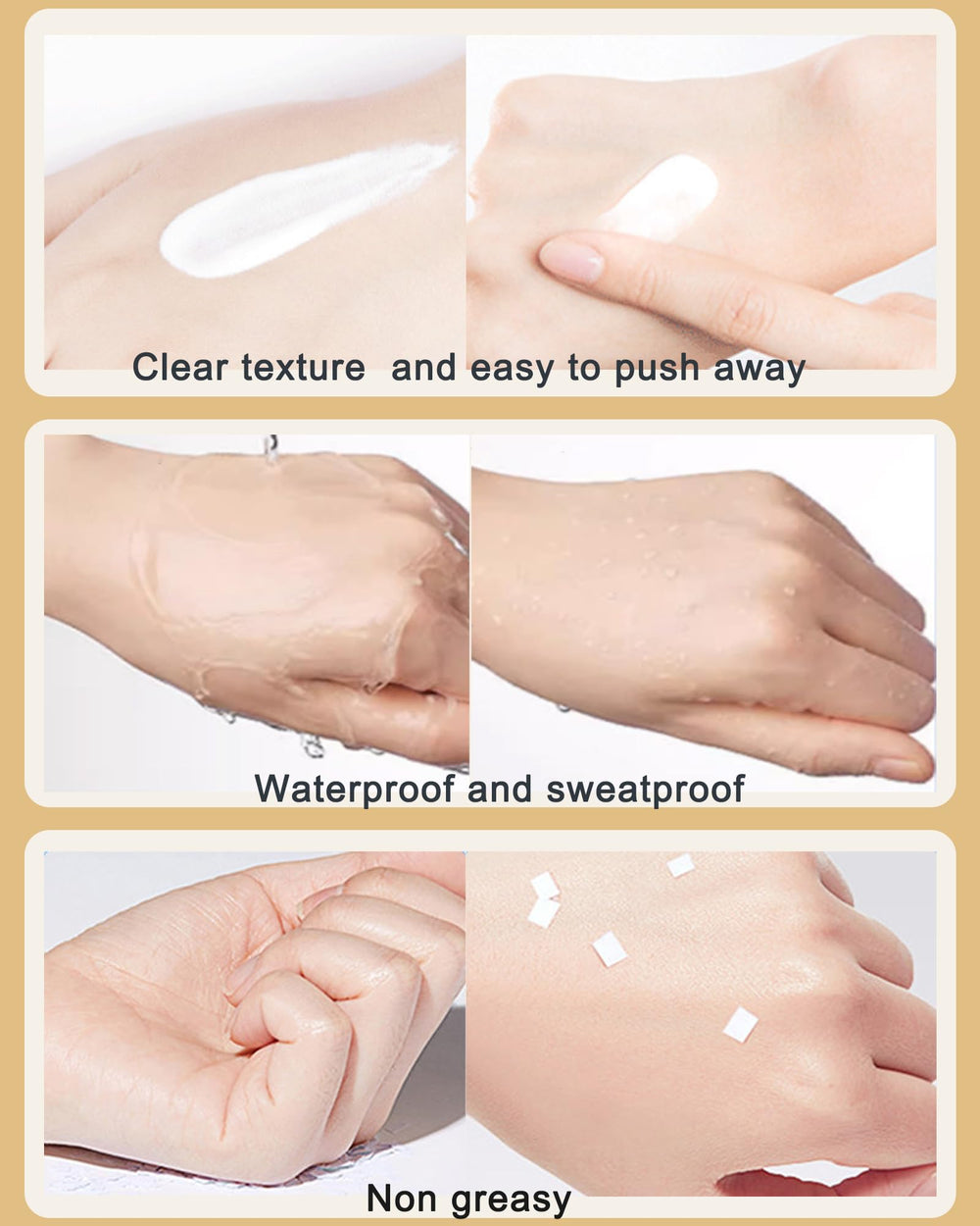 DuaTana sunscreen texture spread on skin demonstrating quick absorption