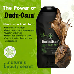 Close-up of shea and aloe ingredients on Dudu-Osun label highlighting natural blend