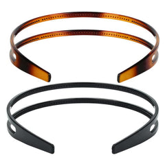 Duehut front view of two headbands showing colors and shape for versatile styling