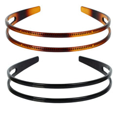 Duehut side profile of headband showing double-row design and thin silhouette for comfort