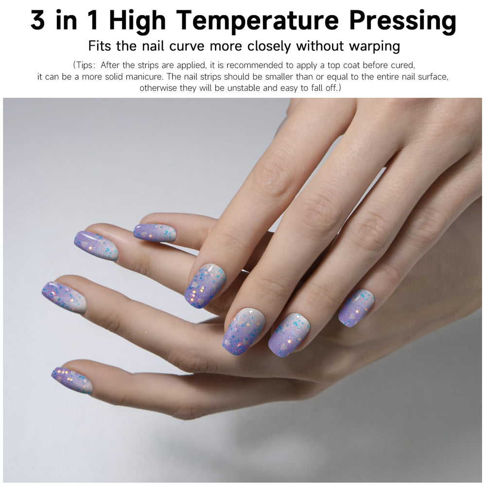 DUKASOU model showing cured nails in gradient design illustrating finished look for events