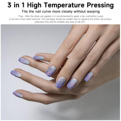 DUKASOU model showing cured nails in gradient design illustrating finished look for events