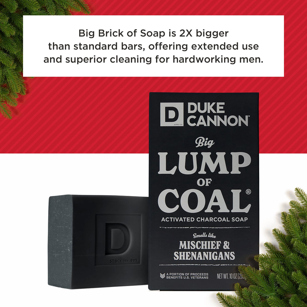 Duke Cannon soap lathering in shower demonstrating rich cleansing foam