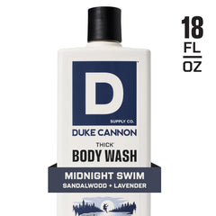 Duke Cannon bottle label detail highlighting scent and mineral-enriched formula