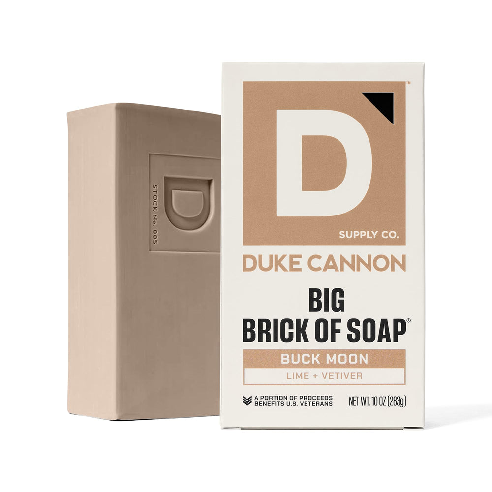 Duke Cannon Supply Co. bar resting on draining dish showing storage tip benefit