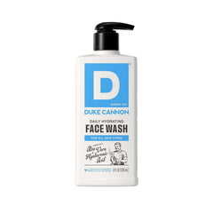 Duke Cannon front bottle view showing label and size for easy recognition and selection