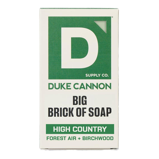 Duke Cannon front packaging showing rugged High Country branding and scent