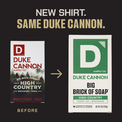 Duke Cannon side profile of the 10 oz big brick bar showing durable size benefit