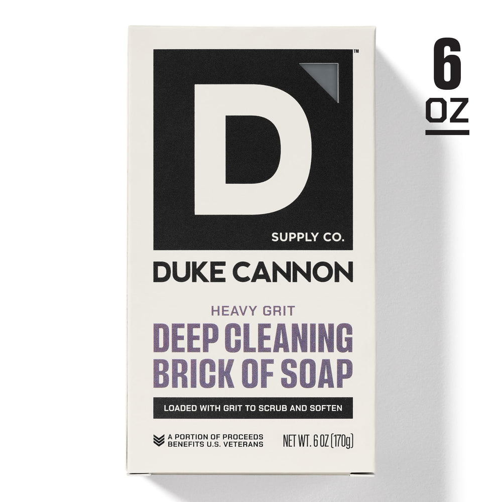 Duke Cannon lather in hand demonstrating rich scrub, boosts deep-clean confidence