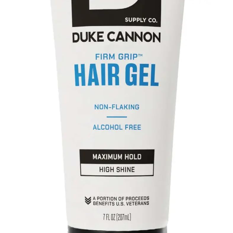 Duke Cannon styled hair in workshop setting emphasizing rugged style
