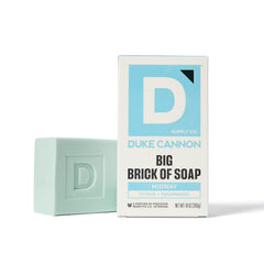 Duke Cannon Midway bar side profile highlighting 10 oz size, emphasizes long-lasting value