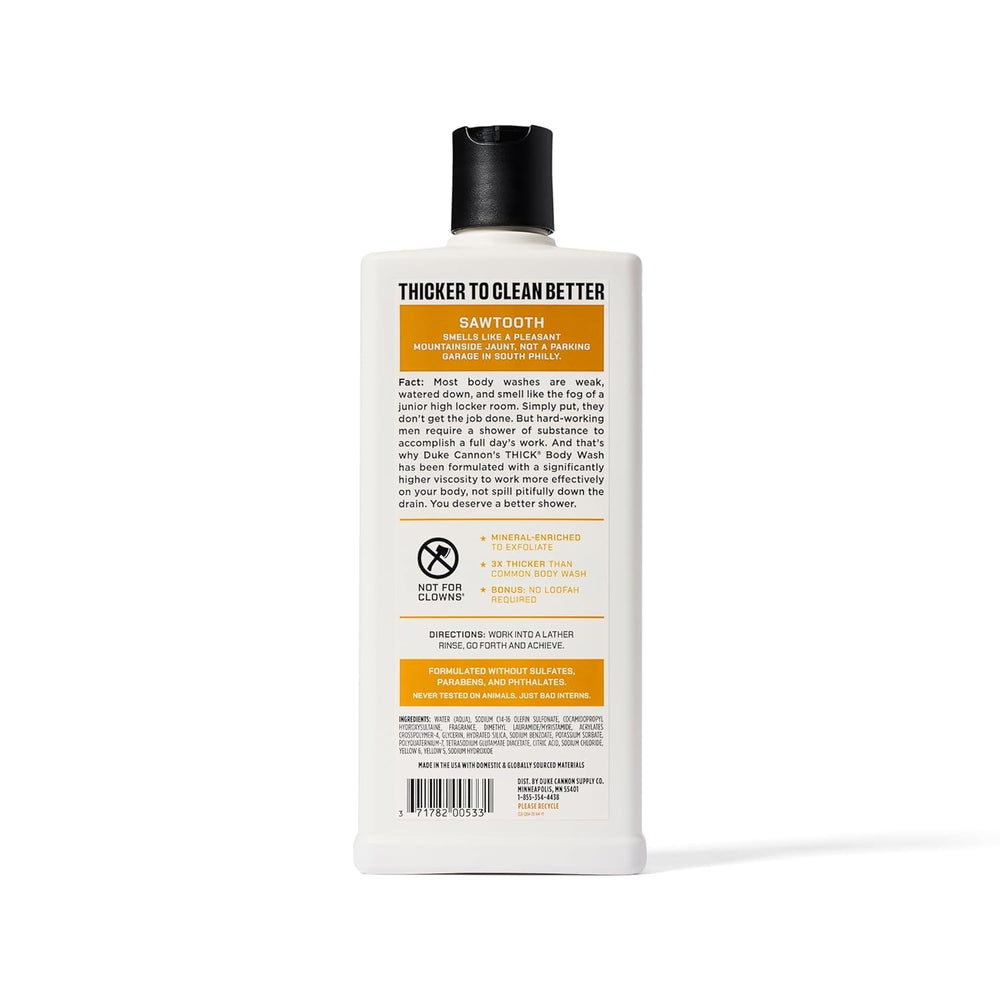 Duke Cannon in outdoor shower scene evoking Sawtooth alpine-cedar scent experience