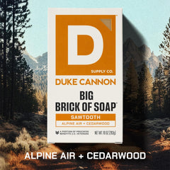 Duke Cannon texture detail of triple-milled soap revealing dense composition for longevity