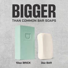 Duke Cannon Seawolf next to a standard bar showing larger 10 oz size
