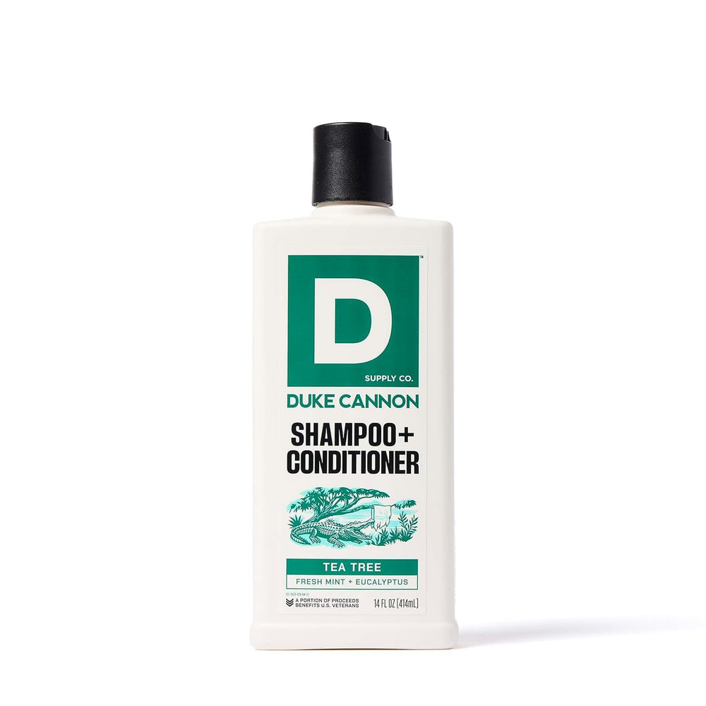Duke Cannon front bottle view showing label and scent benefits