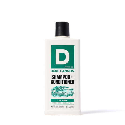 Duke Cannon front bottle view showing label and scent benefits