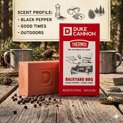 Close-up of Duke Cannon soap texture and edges highlighting triple-milled durability