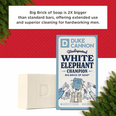 Duke Cannon label detail highlighting scent notes and American-made manufacturing