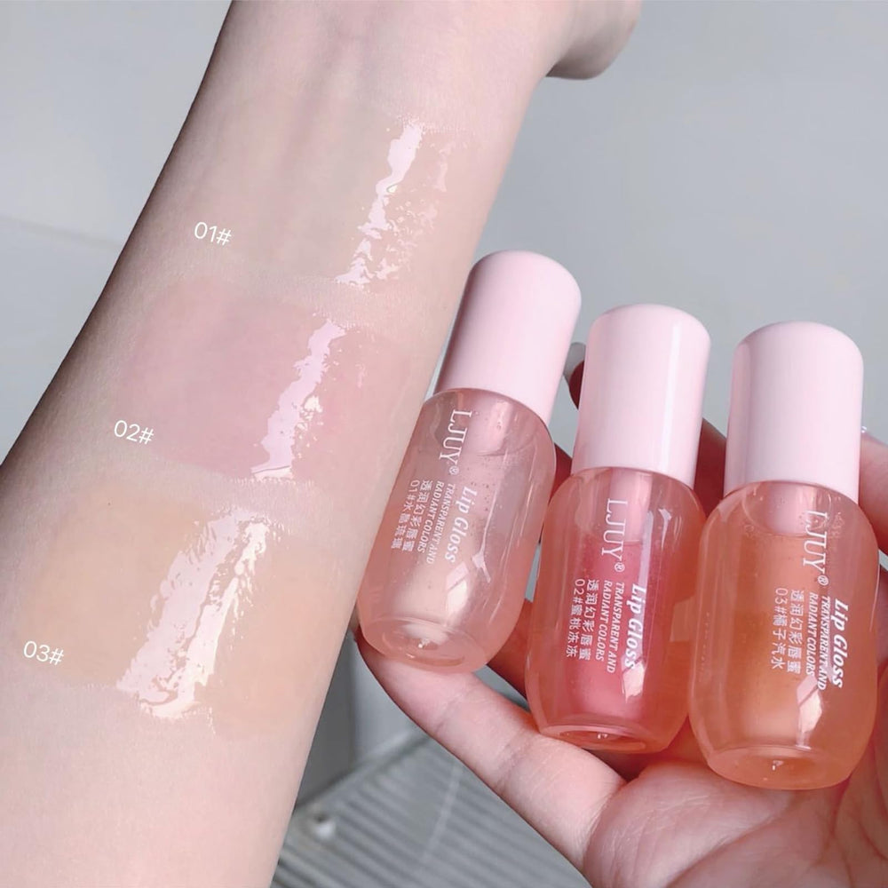 Dulele lip swatch on model demonstrating tint and plumping effect