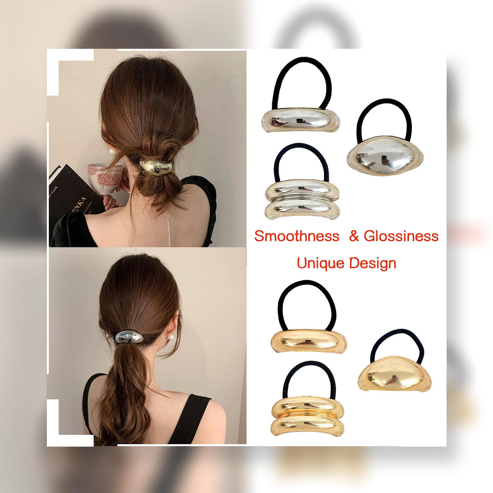 Duleylv hair cuff securing a ponytail on model, adds neat polished look