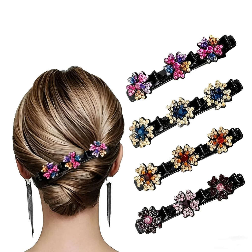 Dulier front packaging showing four crystal braided clips and benefits