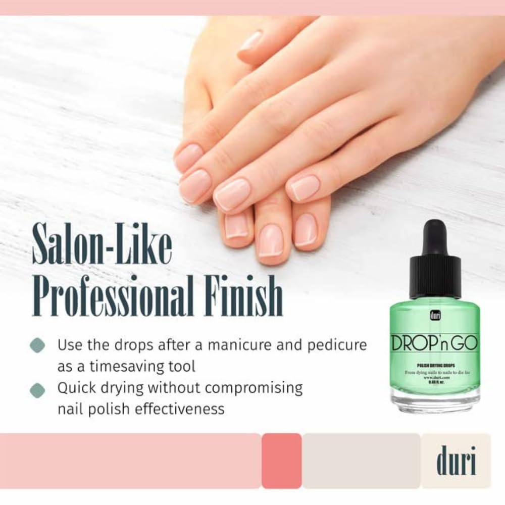 duri drops applied to painted nail demonstrating quick dry benefit