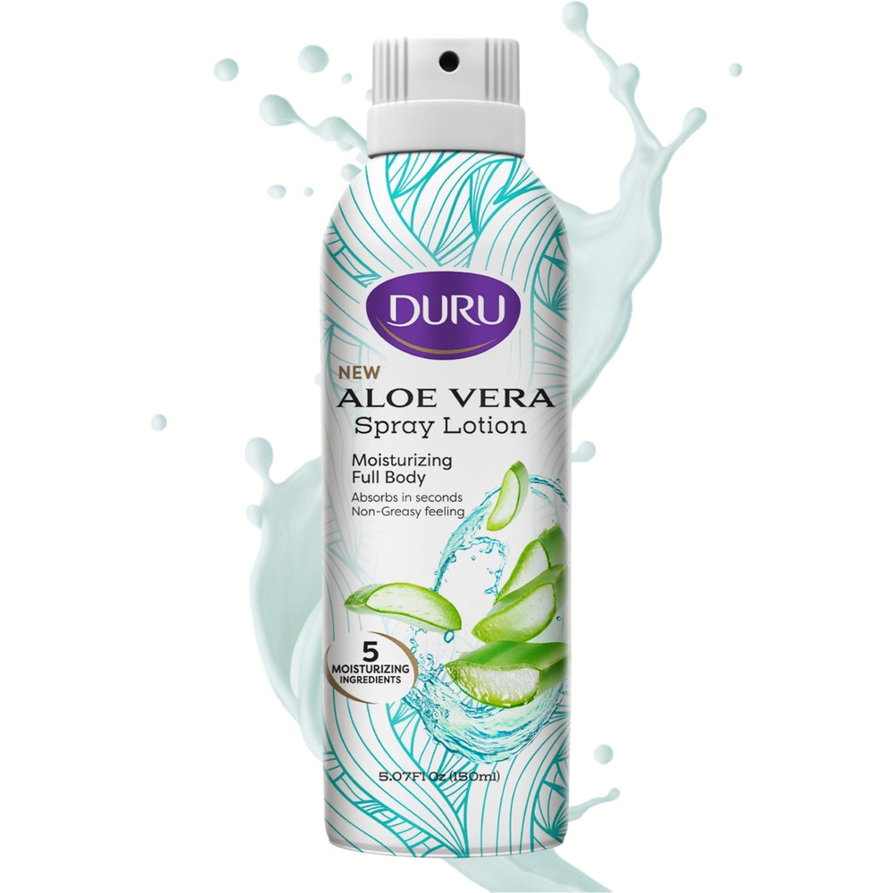 Duru spray in use on leg showing hands-free reach benefit