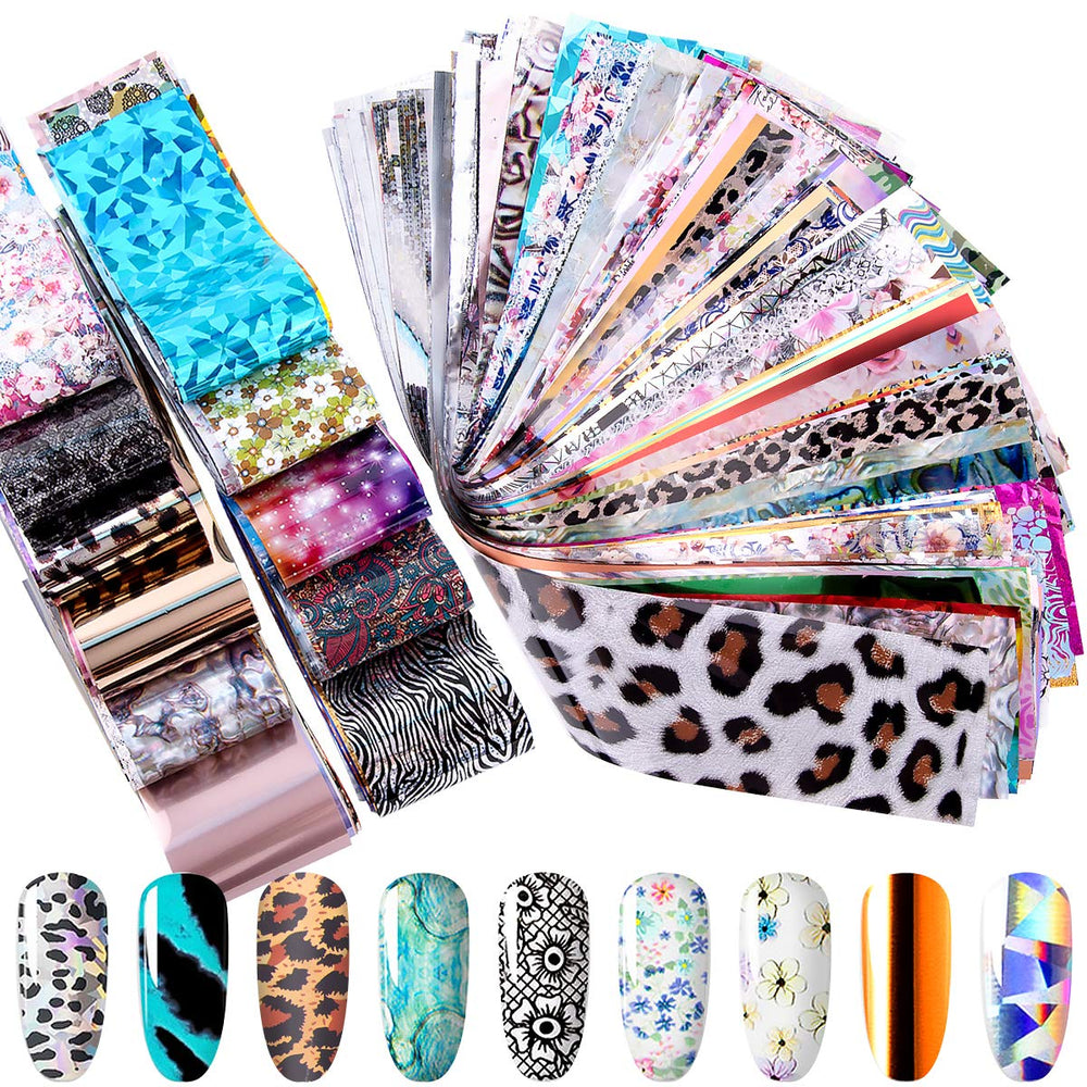 Duufin front packaging showing 300-sheet nail foil set and design variety for value