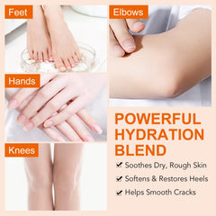 Dvoevivh stick being applied to a cracked heel showing targeted relief benefit