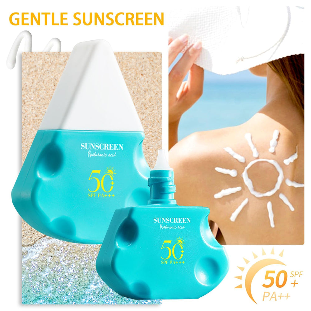 DWDiWen tube close-up texture showing creamy, quick-absorbing sunscreen for hydrated skin