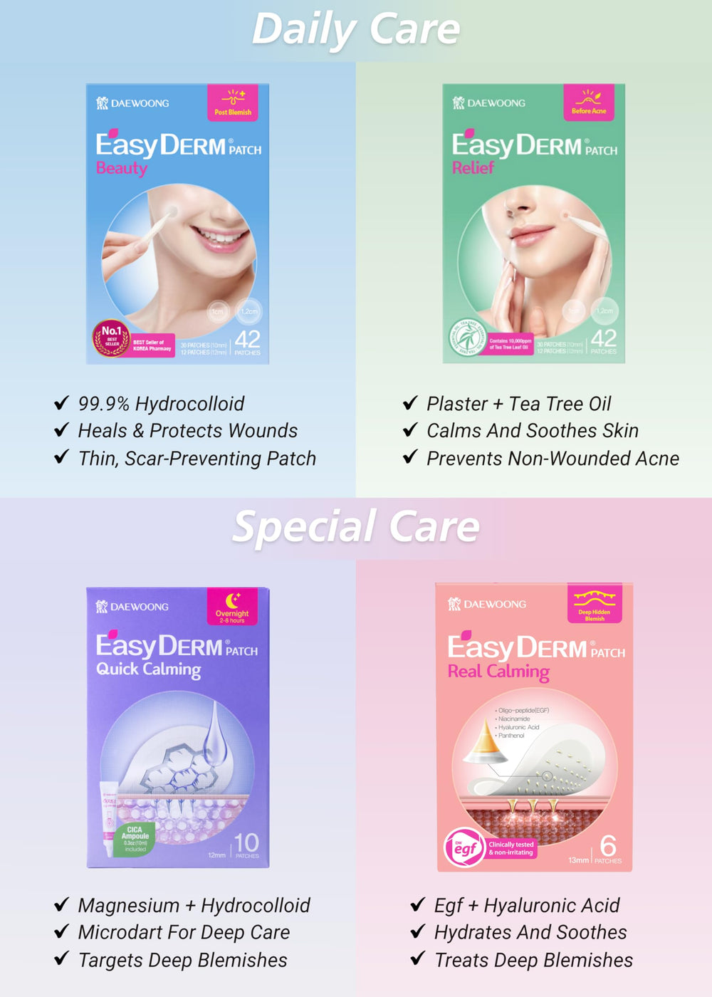 DWEasyDerm patches on hand showing easy handling and quick application benefit