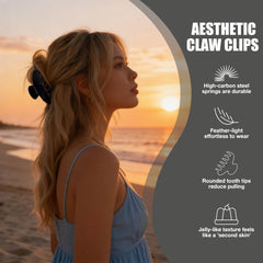 Dwenarry metal spring and rounded teeth detail demonstrating smooth action and hair-friendly hold
