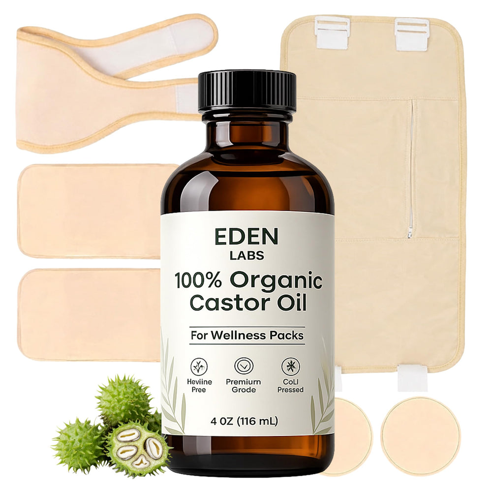 DXWXH Eden Labs front pack showing wrap and oil, clear starter kit benefit