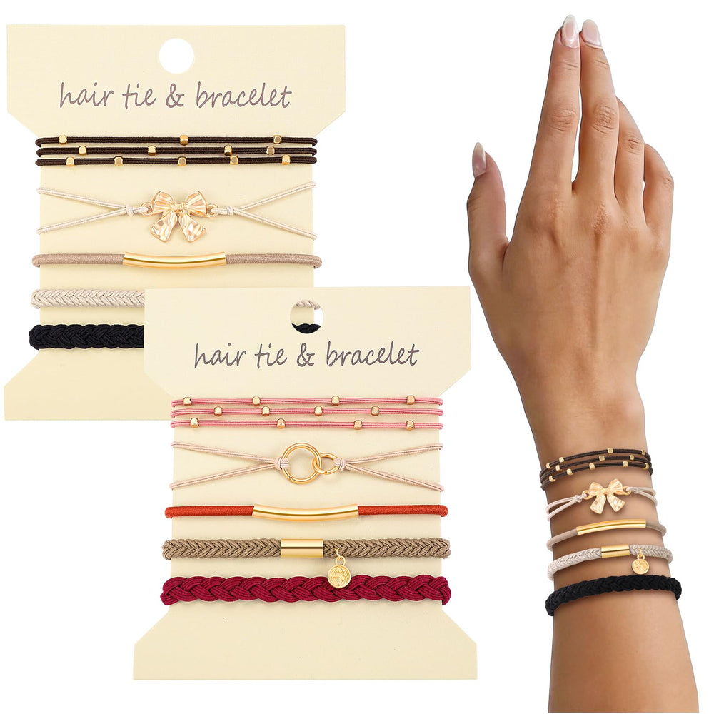DIYDEC front packaging showing ten red hair ties and bracelet benefit