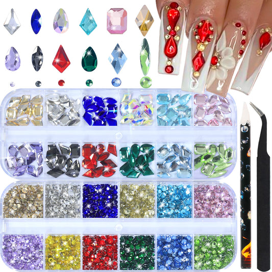 DZHILHMX front packaging showing colorful rhinestone assortment and convenience