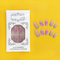 DZPGUONIZ pink flower detail on nail accent offering delicate decorative flair