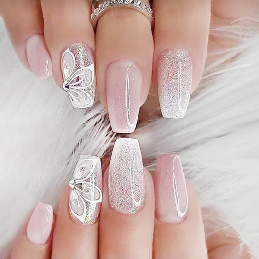 DZPGUONIZ front packaging showing full press-on nail kit benefit easy use
