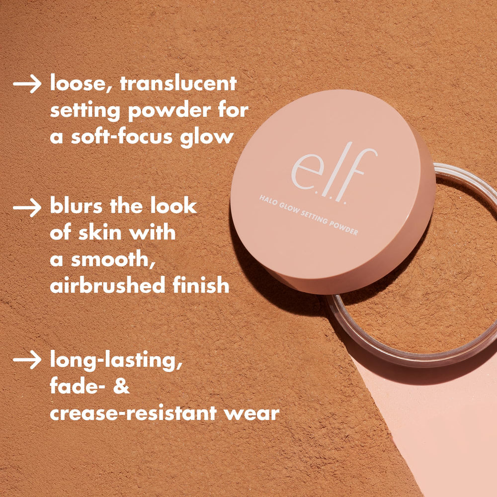 e.l.f. brush applying powder demonstrating smooth, weightless finish