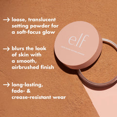 e.l.f. brush applying powder demonstrating smooth, weightless finish