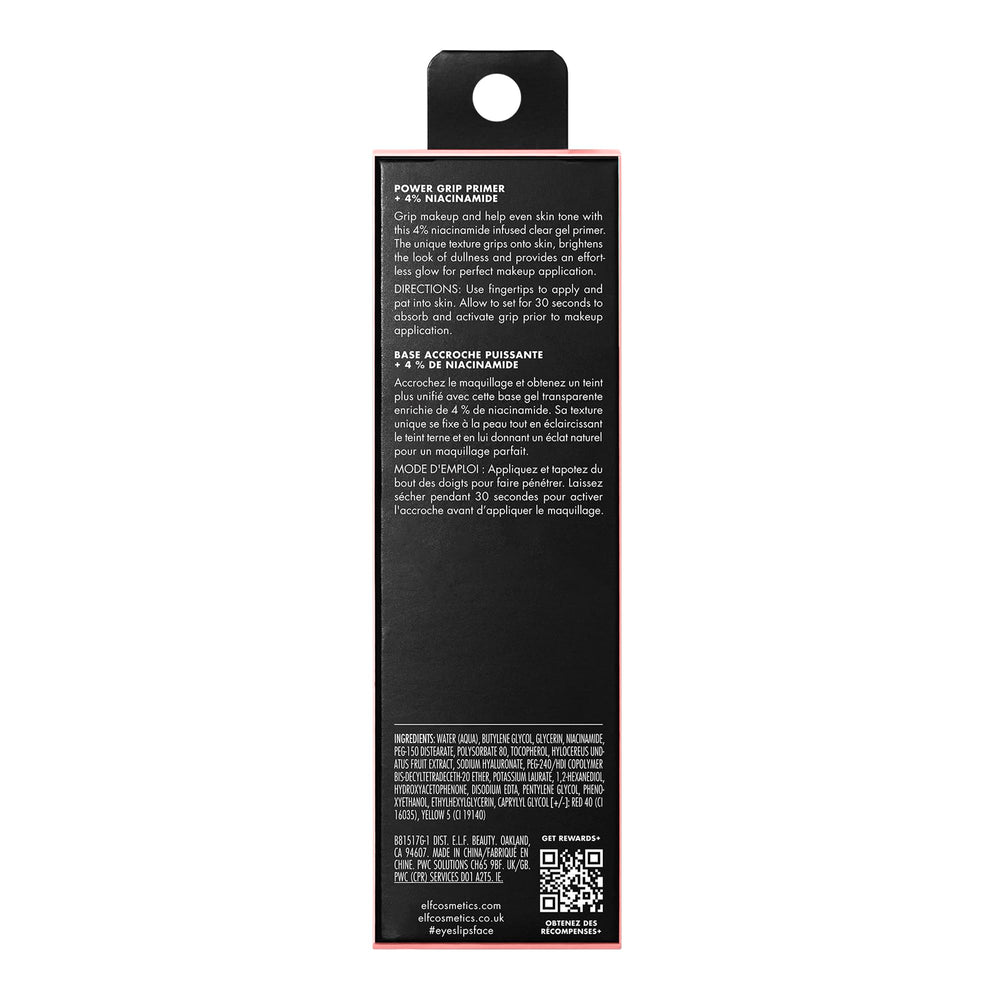 e.l.f. Power Grip bottle on vanity emphasizing stylish packaging and everyday use